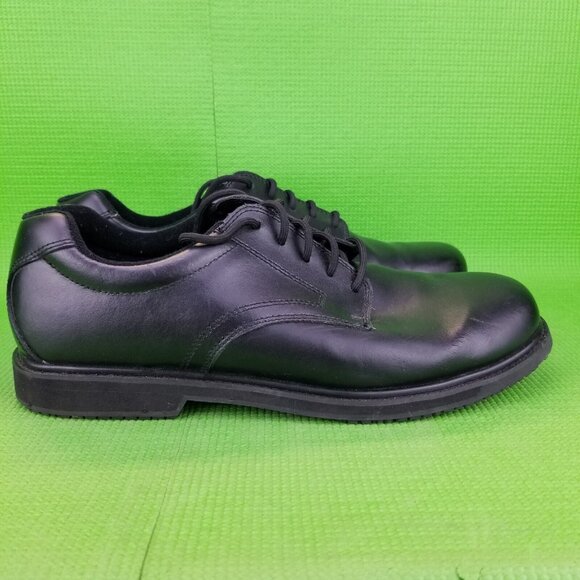 ✅TredSafe Executive BLACK Leather Slip Resistant PRO Work Oxfords/Shoes Men\'s 13